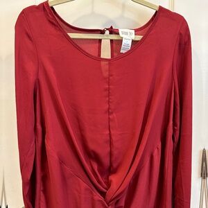 Sienna Sky Large Burgundy Long Sleeve Blouse